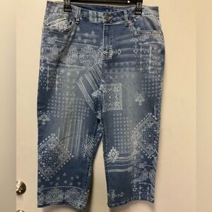Christopher and Banks Blue Jean Crop Capri Pants Sz 12 Ave